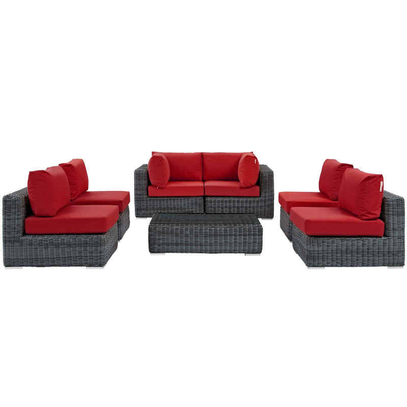 Summon 7 Piece Outdoor Patio Sunbrella� Sectional Set