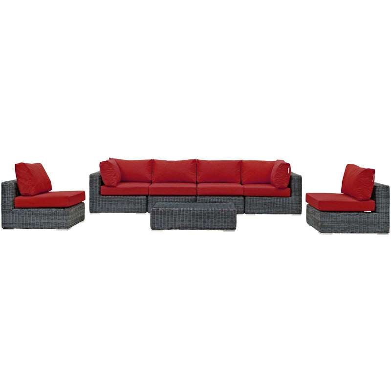 Summon 7 Piece Outdoor Patio Sunbrella� Sectional Set