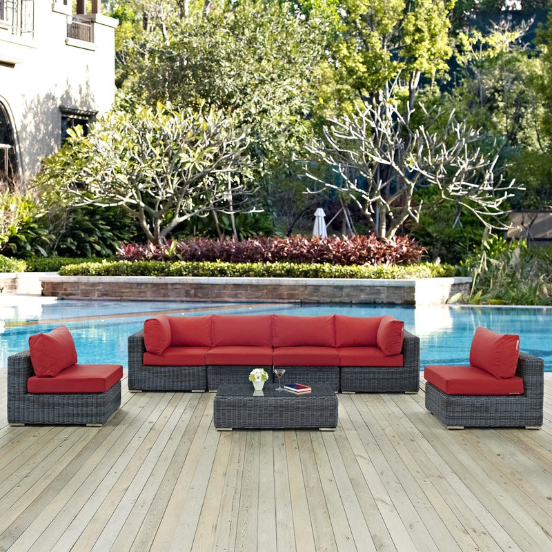 Summon 7 Piece Outdoor Patio Sunbrella� Sectional Set