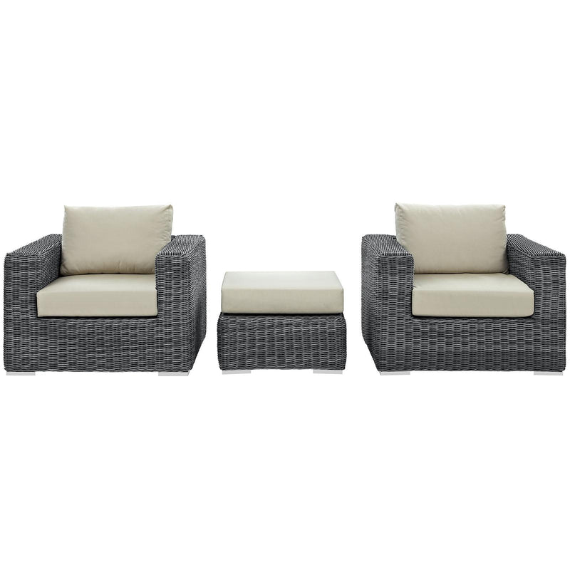 Summon 3 Piece Outdoor Patio Sunbrella� Sectional Set