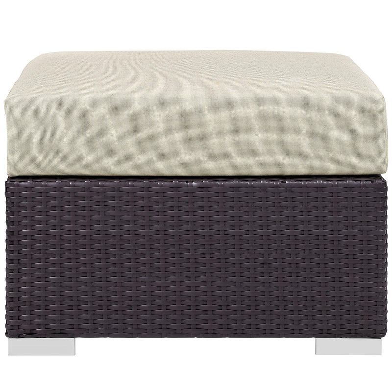 Convene Outdoor Patio Fabric Square Ottoman