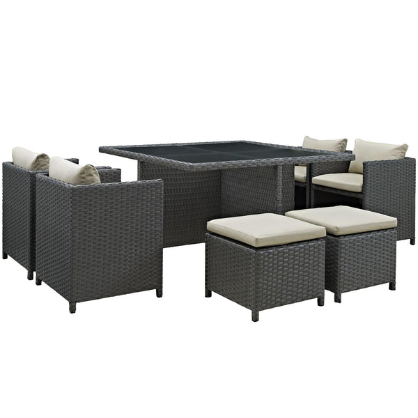 Sojourn 9 Piece Outdoor Patio Sunbrella� Dining Set