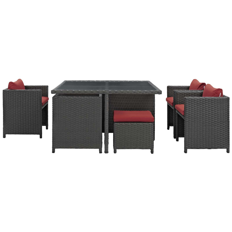Sojourn 9 Piece Outdoor Patio Sunbrella� Dining Set
