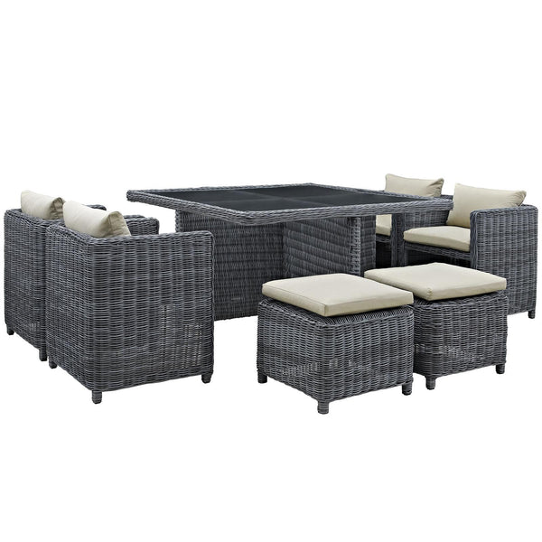 Summon 9 Piece Outdoor Patio Sunbrella� Dining Set