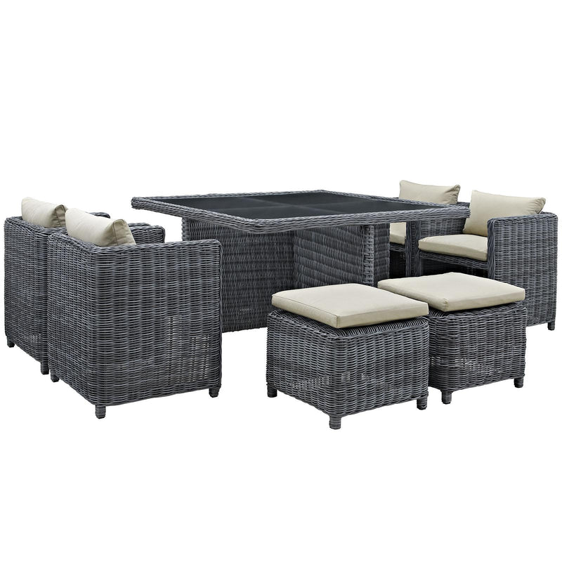 Summon 9 Piece Outdoor Patio Sunbrella� Dining Set