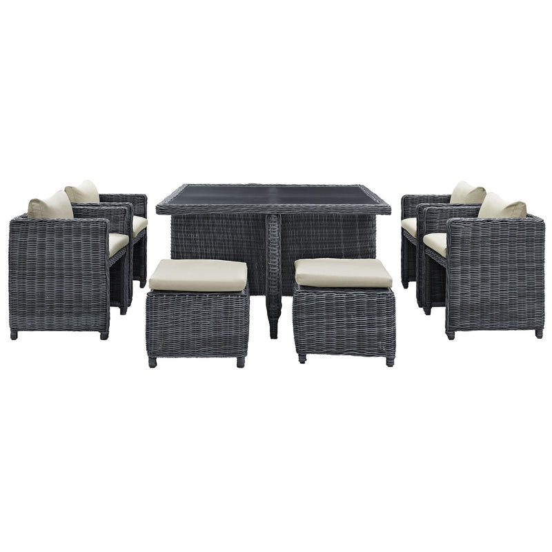 Summon 9 Piece Outdoor Patio Sunbrella� Dining Set