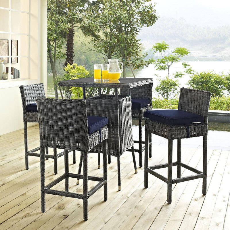 Summon 5 Piece Outdoor Patio Sunbrella� Pub Set