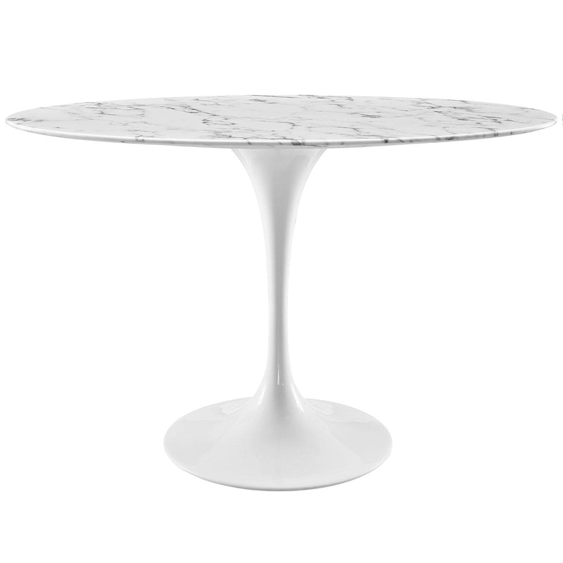 Lippa 48" Oval Artificial Marble Dining Table image