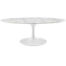 Lippa 48" Oval-Shaped Artificial Marble Coffee Table