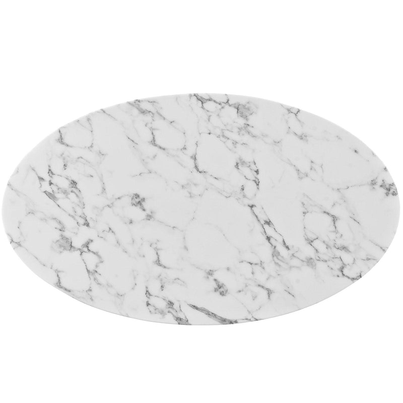 Lippa 48" Oval Artificial Marble Dining Table