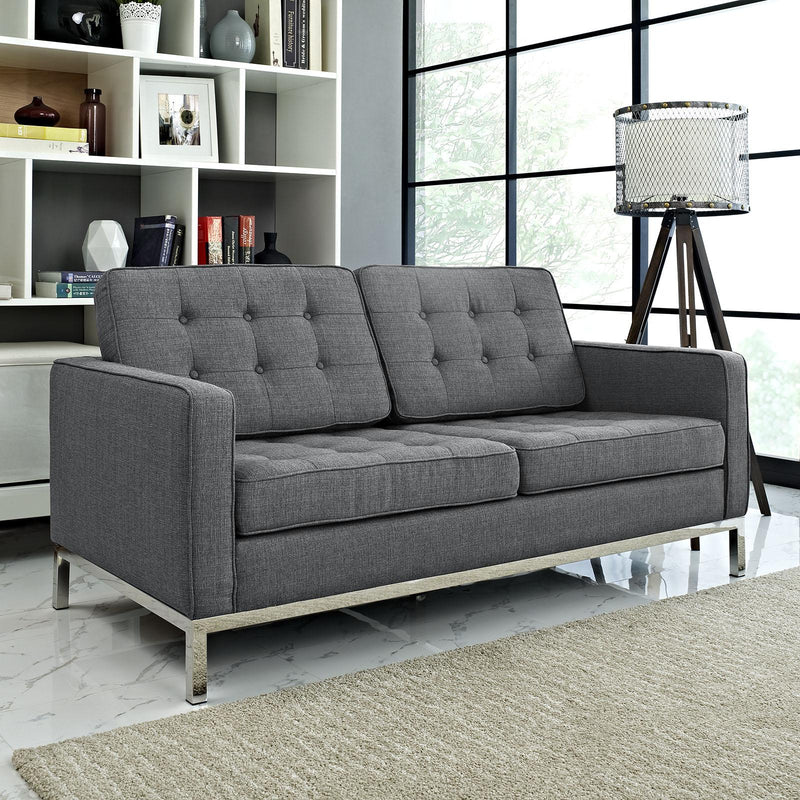 Loft Upholstered Fabric Loveseat