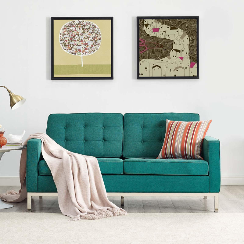 Loft Upholstered Fabric Loveseat