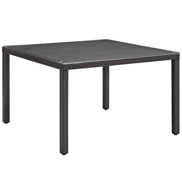 Convene 47" Square Outdoor Patio Glass Top Dining Table image