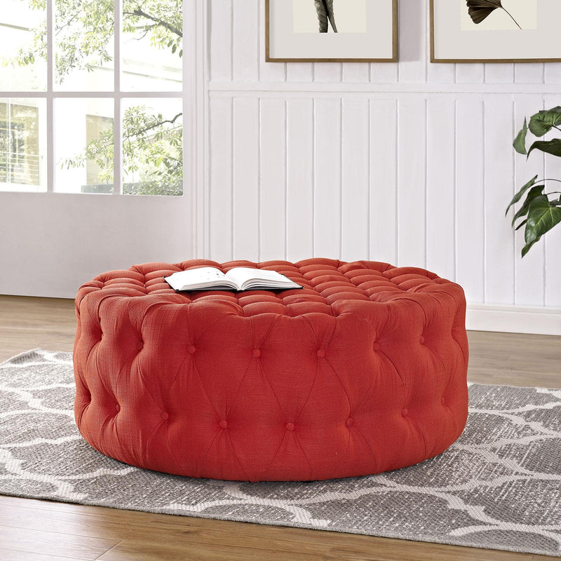 Amour Upholstered Fabric Ottoman