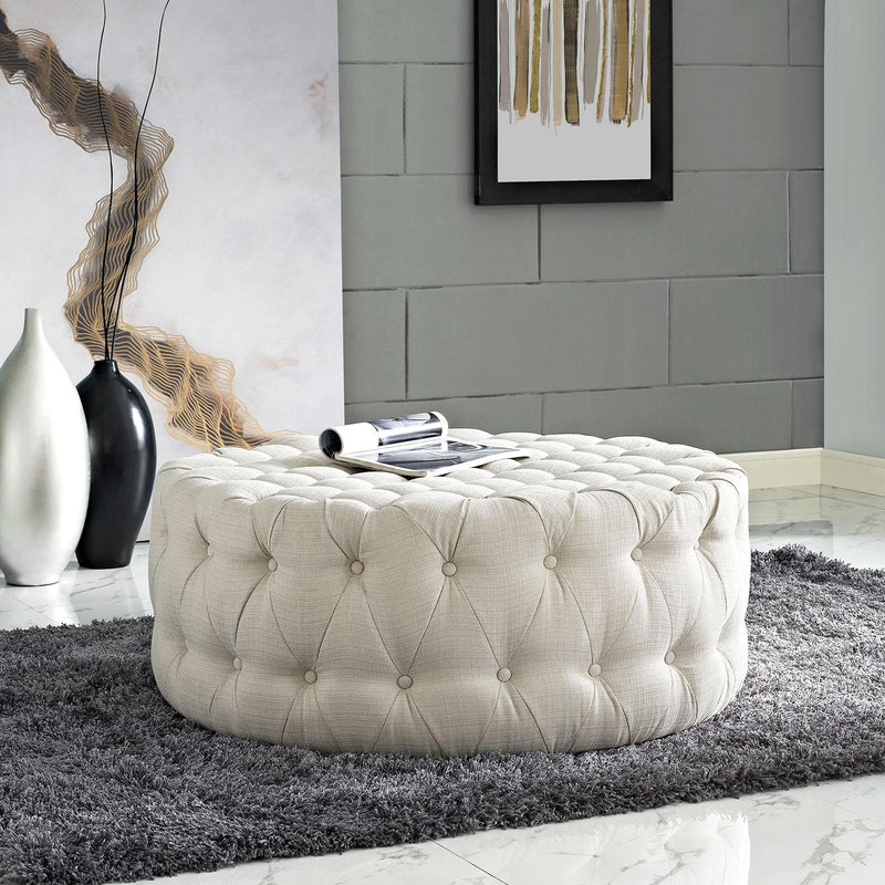 Amour Upholstered Fabric Ottoman