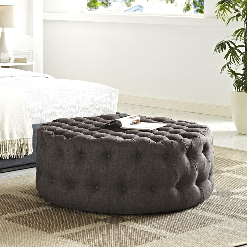 Amour Upholstered Fabric Ottoman