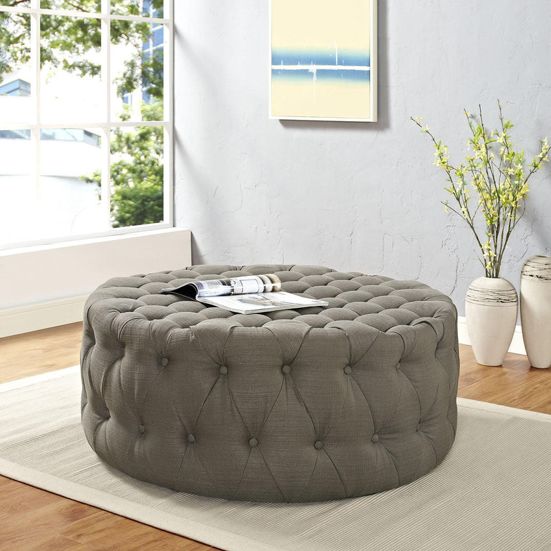 Amour Upholstered Fabric Ottoman