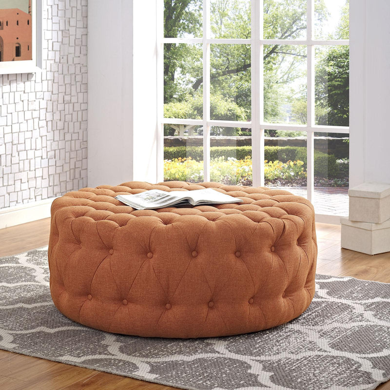 Amour Upholstered Fabric Ottoman