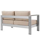 Shore Left-Arm Corner Sectional Outdoor Patio Aluminum Loveseat
