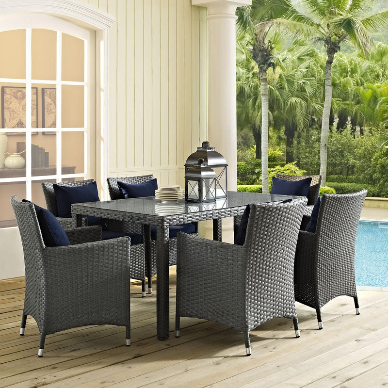 Sojourn 7 Piece Outdoor Patio Sunbrella� Dining Set