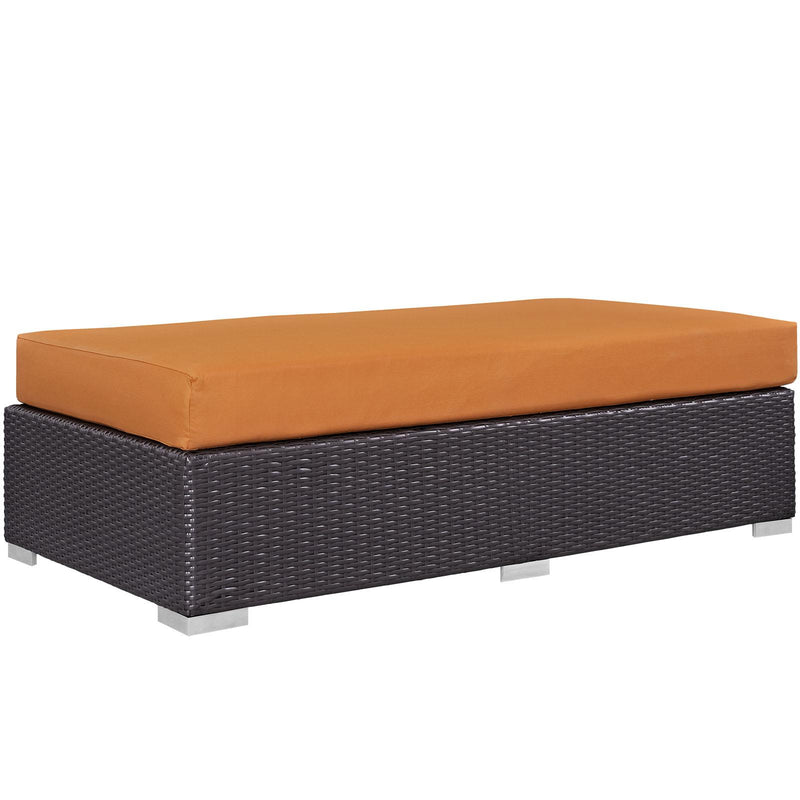 Convene Outdoor Patio Fabric Rectangle Ottoman