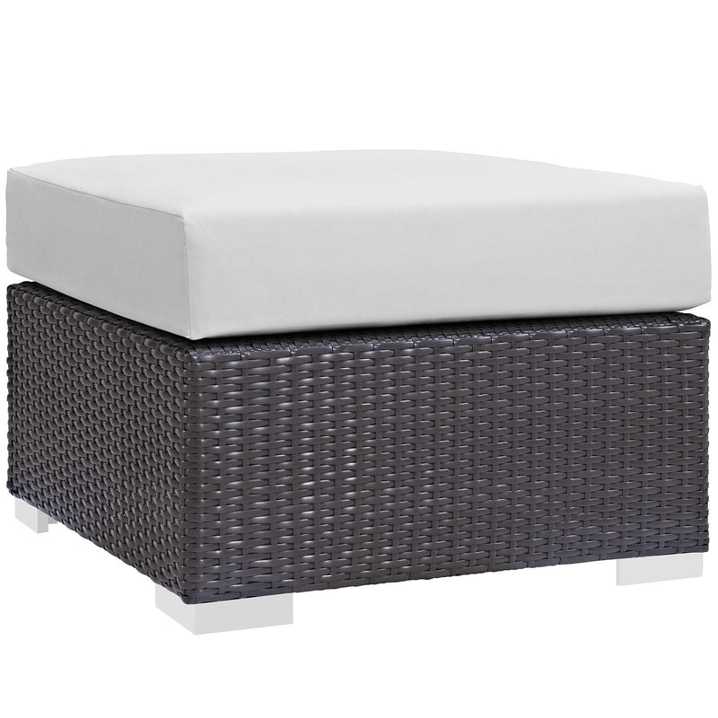 Convene Outdoor Patio Fabric Square Ottoman