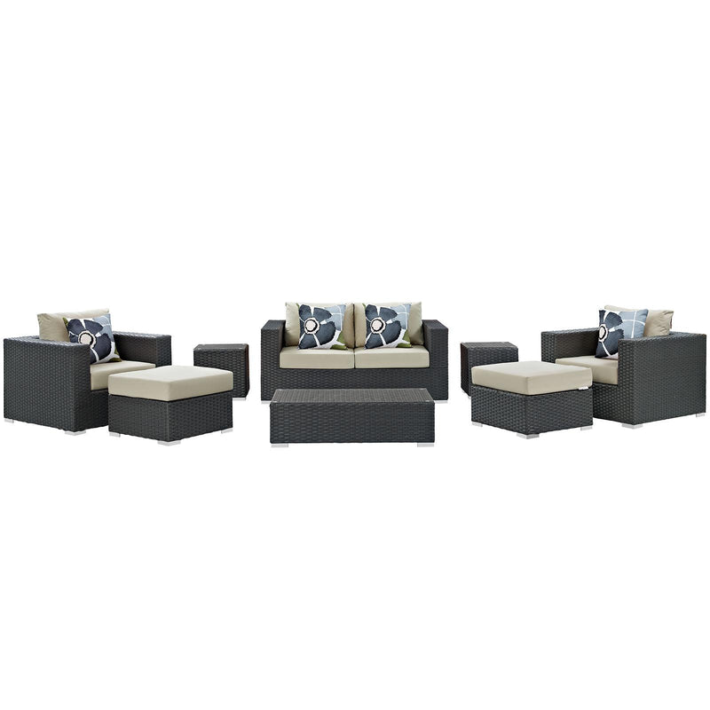 Sojourn 8 Piece Outdoor Patio Sunbrella� Sectional Set