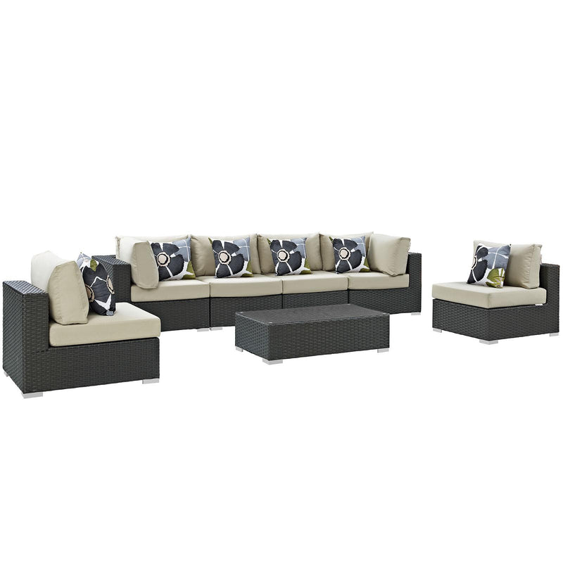 Sojourn 7 Piece Outdoor Patio Sunbrella� Sectional Set