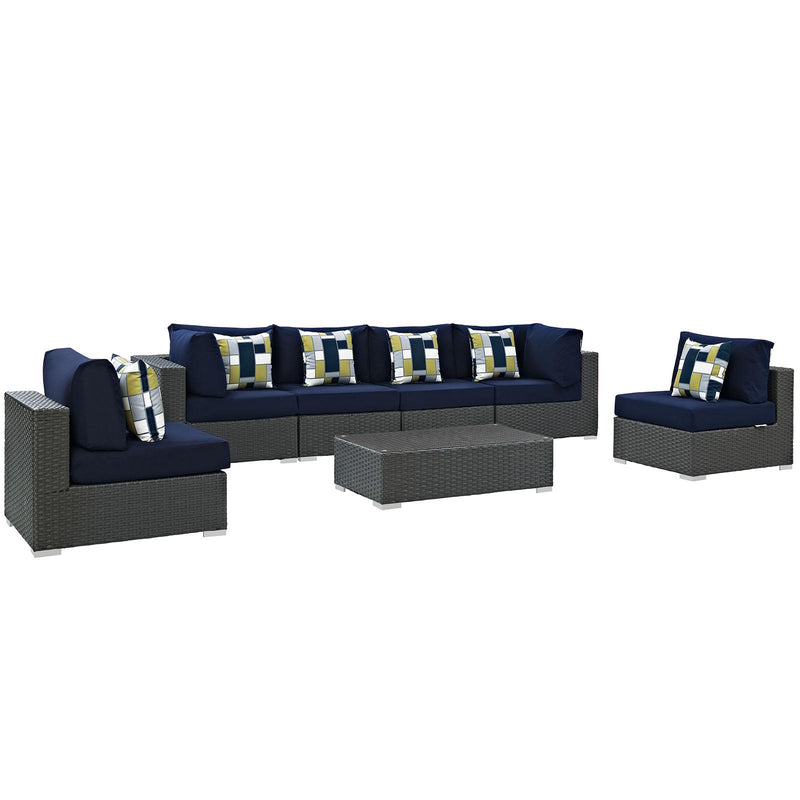 Sojourn 7 Piece Outdoor Patio Sunbrella� Sectional Set