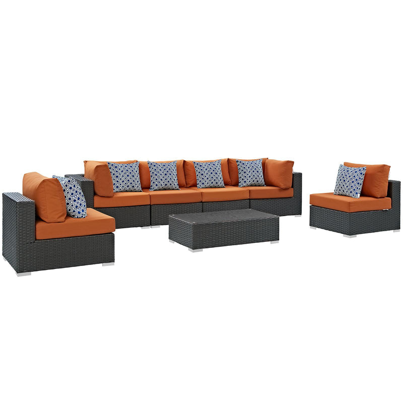 Sojourn 7 Piece Outdoor Patio Sunbrella� Sectional Set