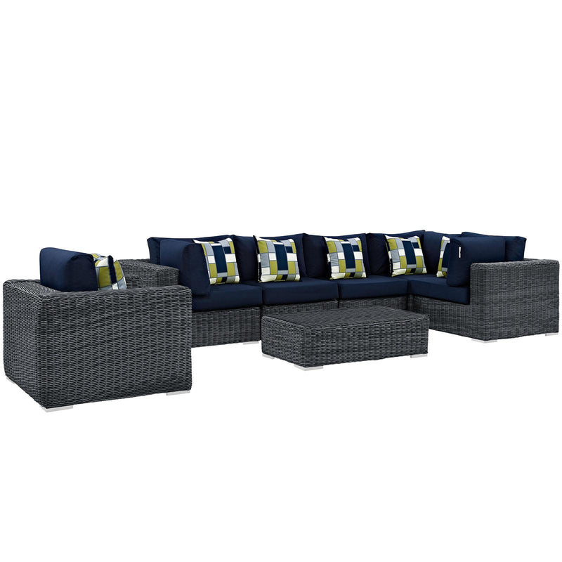 Summon 7 Piece Outdoor Patio Sunbrella� Sectional Set