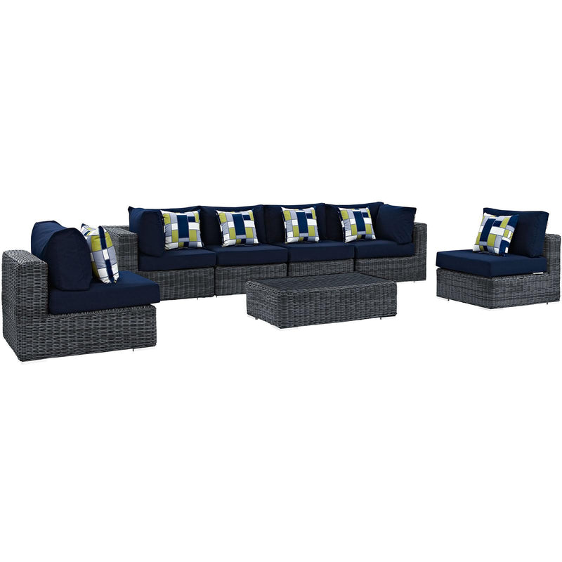 Summon 7 Piece Outdoor Patio Sunbrella� Sectional Set