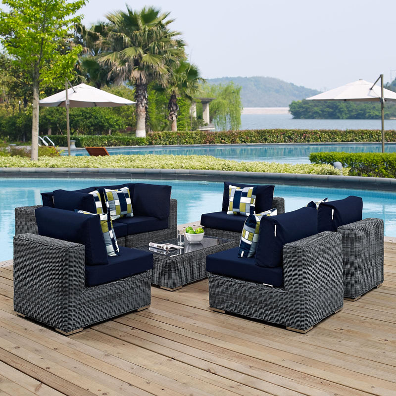 Summon 7 Piece Outdoor Patio Sunbrella� Sectional Set