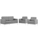 Loft Living Room Set Upholstered Fabric Set of 3