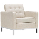 Loft 2 Piece Upholstered Fabric Sofa and Armchair Set