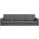 Loft 2 Piece Upholstered Fabric Sofa and Loveseat Set