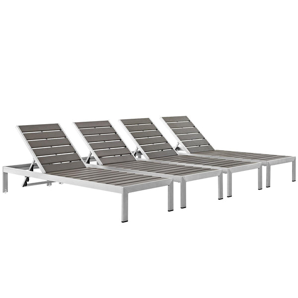 Shore Chaise Outdoor Patio Aluminum Set of 4 image