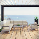 Shore 7 Piece Outdoor Patio Aluminum Sectional Sofa Set