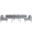 Shore 6 Piece Outdoor Patio Aluminum Sectional Sofa Set