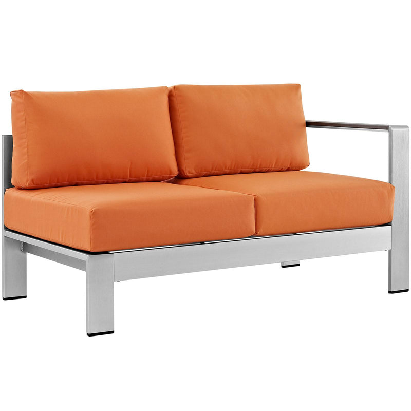 Shore Right-Arm Corner Sectional Outdoor Patio Aluminum Loveseat