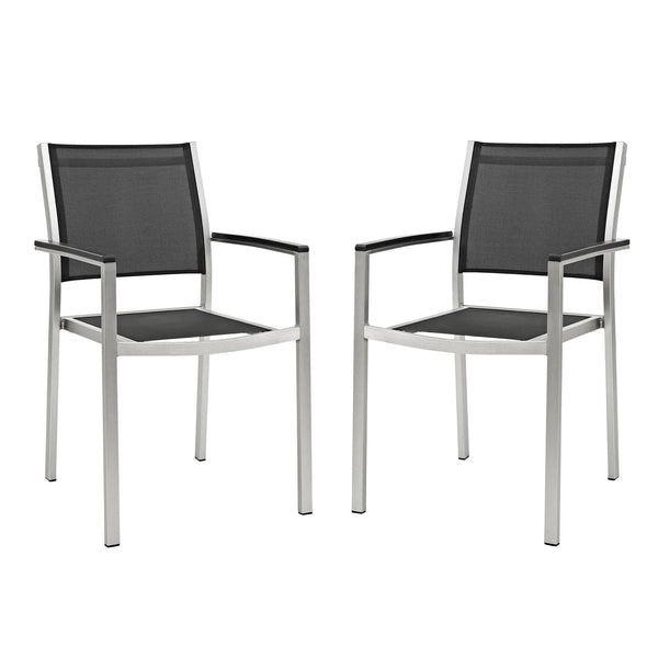 Shore Dining Chair Outdoor Patio Aluminum Set of 2 image