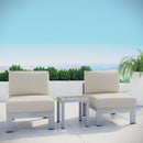 Shore 3 Piece Outdoor Patio Aluminum Sectional Sofa Set