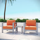Shore 3 Piece Outdoor Patio Aluminum Set