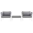 Harmony 3 Piece Outdoor Patio Aluminum Sectional Sofa Set