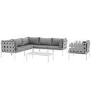 Harmony 7 Piece Outdoor Patio Aluminum Sectional Sofa Set