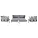 Harmony 5 Piece Outdoor Patio Aluminum Sectional Sofa Set