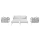 Harmony 5 Piece Outdoor Patio Aluminum Sectional Sofa Set