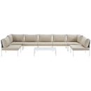 Harmony 8 Piece Outdoor Patio Aluminum Sectional Sofa Set