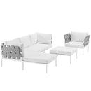 Harmony 6 Piece Outdoor Patio Aluminum Sectional Sofa Set