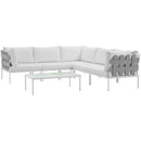 Harmony 6 Piece Outdoor Patio Aluminum Sectional Sofa Set